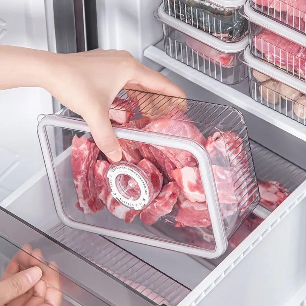 Portable Timeable Refrigerator Storage Box Vegetable Fruit Baskets  Kitchen Supplies