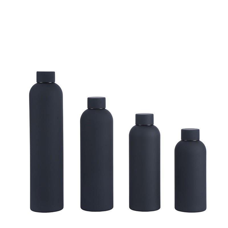 American Style Frosted Thermos: 304 Stainless Steel Sports Bottle with Rubber Finish, Large Capacity, Portable Smart Mouth Design.