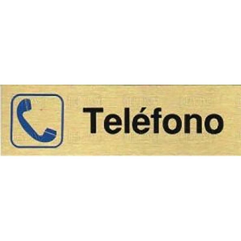 DUVER - PLACA ALUMINIO ORO 150x45 ''TELEFONO''