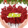 Artificial Red Foam Berries Bouquet Simulation Holly Berry Fake Flowers Xmas New Year Table Ornaments Indoor Outdoor Home Decor