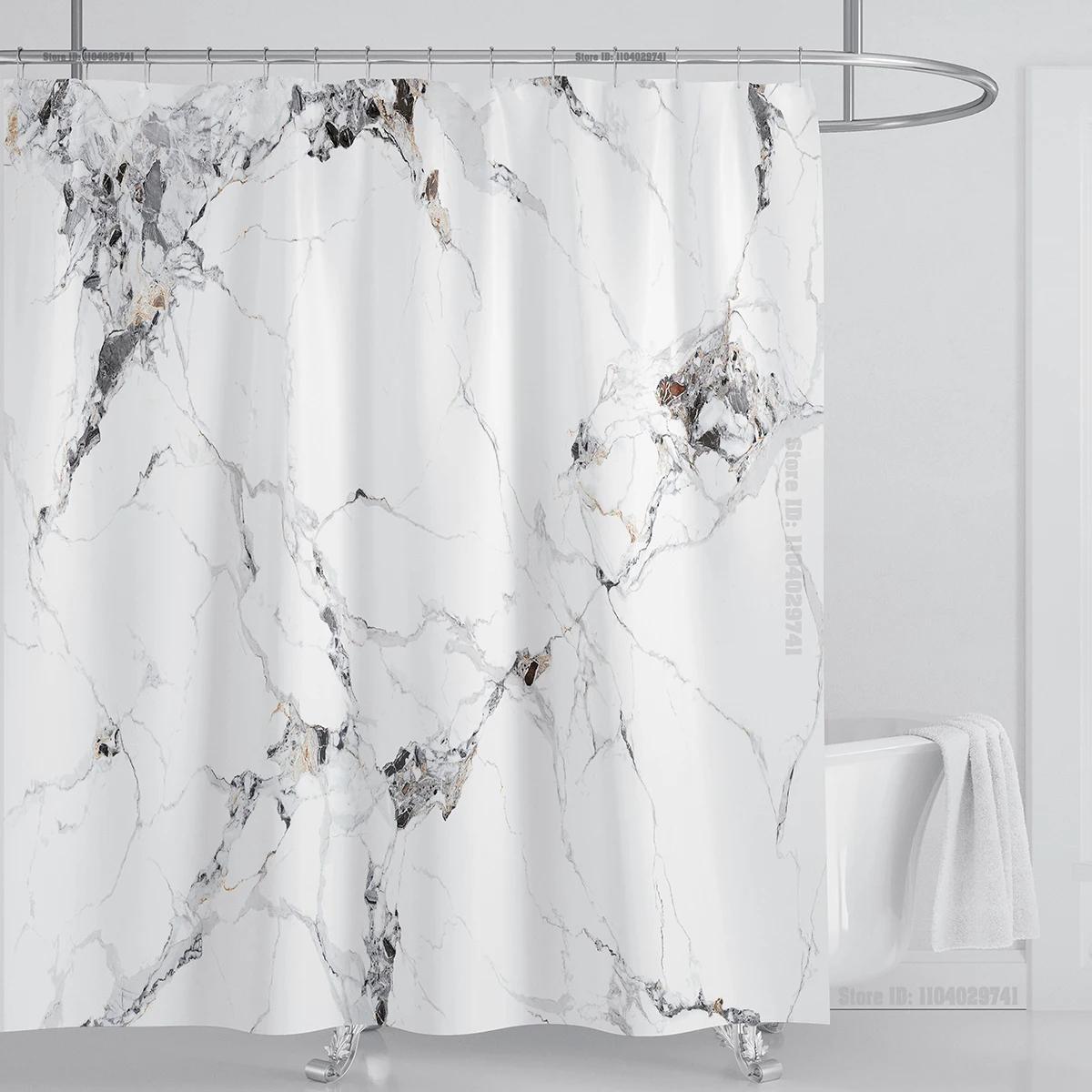 Dunika Chen Marble Waterproof Shower Curtain Waterproof Shower Curtain For Bathroom Decor Printed Washable Shower Curtain With Hooks