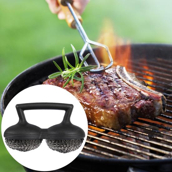 Kartáče z nerezové oceli s drátěnou koulí Kuchyňské čisticí náčiní Čistič mřížky grilu Nástroj na odstranění skvrn od rzi z hrnců a pánví