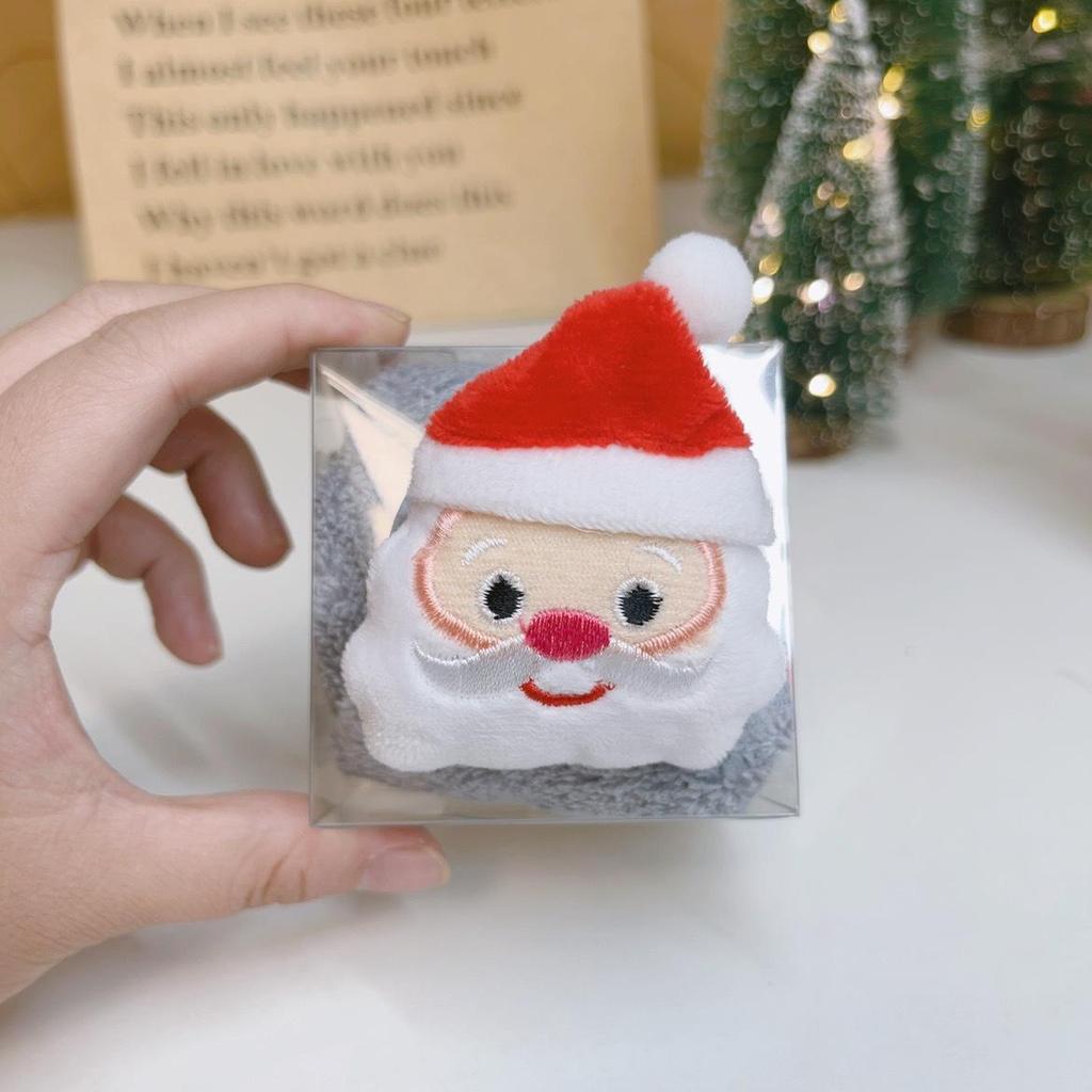 Cartoon Coral Fleece Hanging Hand Towel - Absorbent Christmas Gift for Kitchen & Bathroom