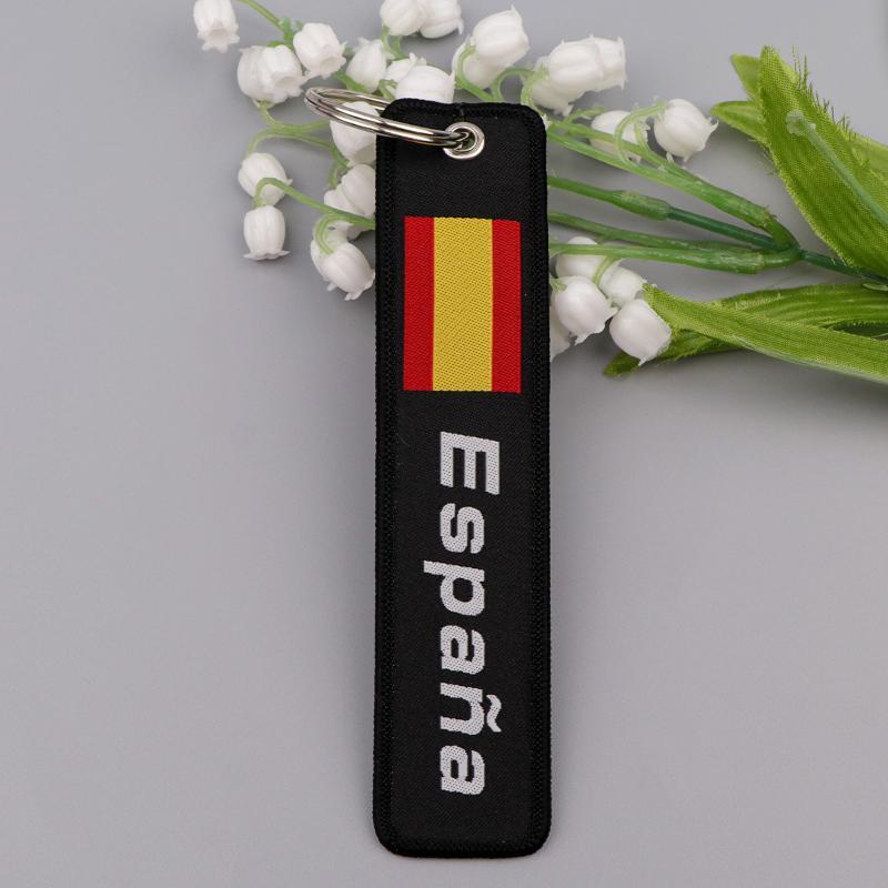 Spanish Embroidery Key Fobs Quotes Key Tags Keychain For Motorcycle Cars Key Holder Chaveiro Friends Gift