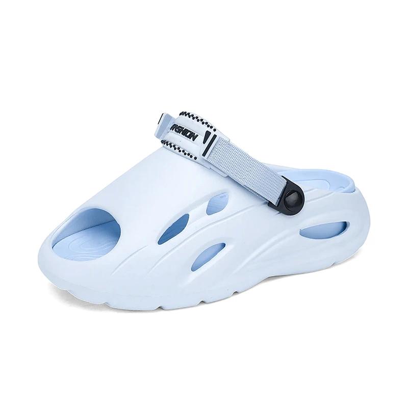 Fashion Men's Outdoor Sandals Big Size Summer New Style Fashion Hole Hole Beach Shoes Thick Bottom Two-Way Slippers EVA Material