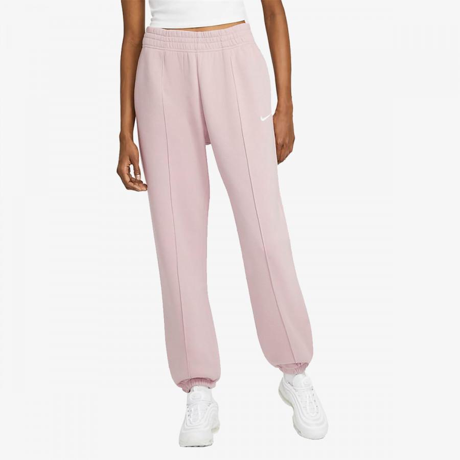 Nike SS25 Essential Fleece Comfortable Versatile Cuffed Casual Pants Women Bottoms Champagne White BV4089-645