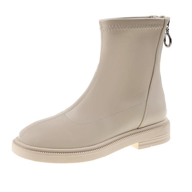 Soft Leather Skinny Martin Boots Autumn ins Chelsea Skinny Single Boots Women