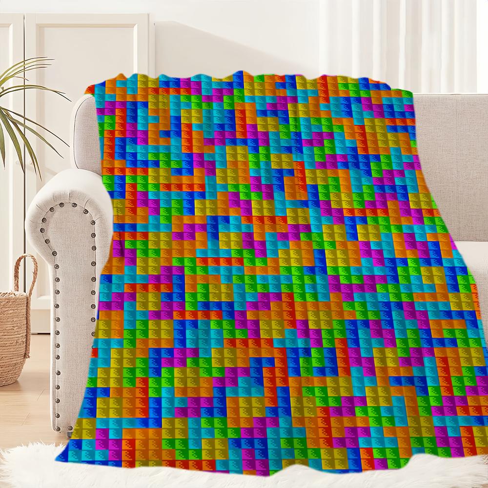 Игра Т-Тетрис Крутой Плед Плюшевый для Сна Диван Ковер для Гостиной Теплый Офис Спальня День Рождения Дом Путешествия Детские Подарки 30x40in