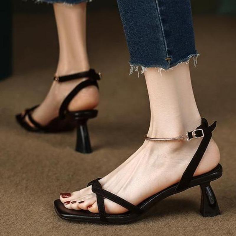 Fashion Hot Selling 2025 New French Style Summer High Heel Women Sandals Fashion Open Toe Shoes Ladies Elegant Stripper Party Sandalias