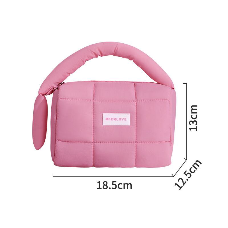 Nylon Cube Makeup Bag With Multiuse Design For Travel And Cosmetics Storage RosePink