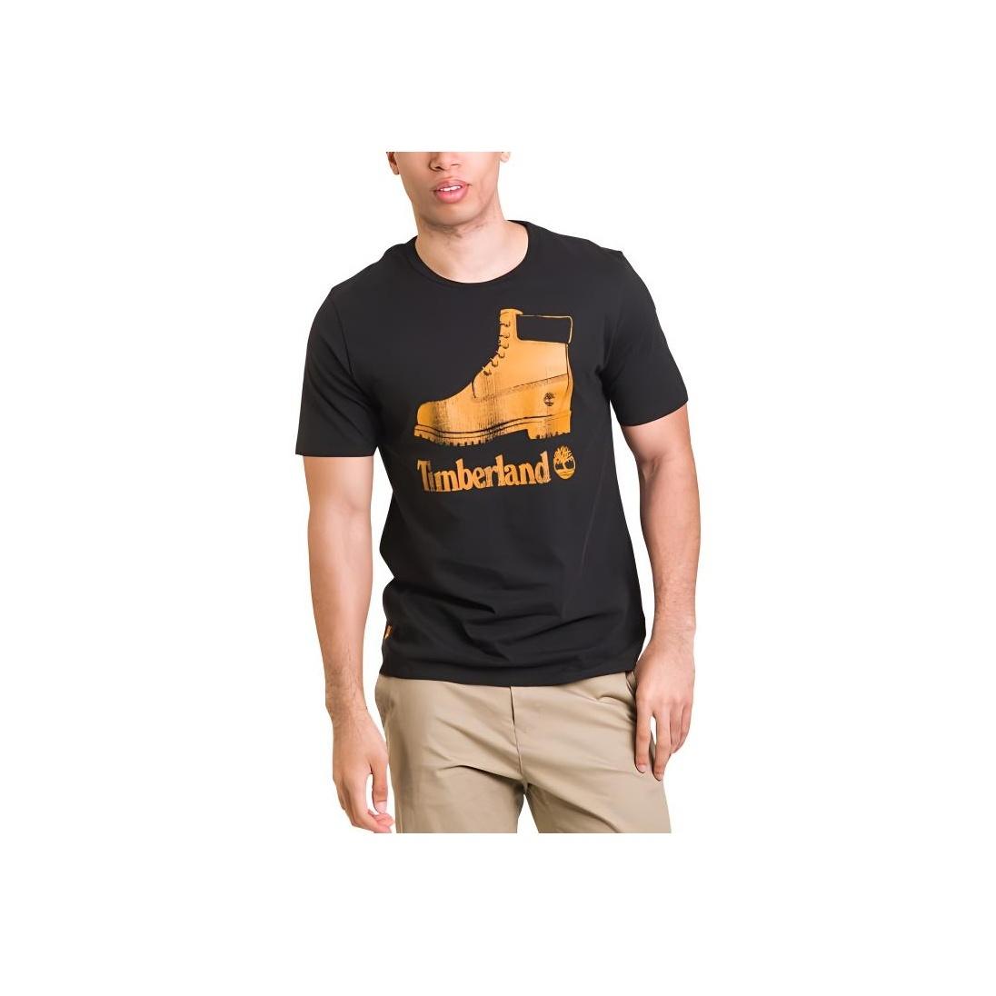 

Timberland X Collaboration Boot & Linear Удобная мягкая футболка с круглым вырезом и принтом, мужские футболки, черные A28UV-001 XL