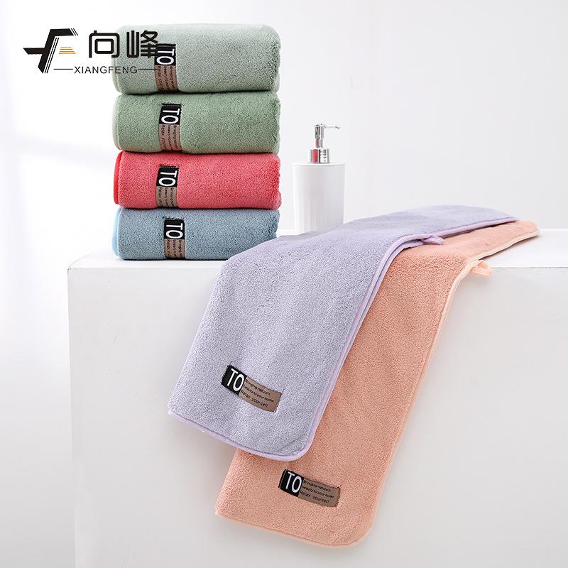 

Towel New coral fleece water-absorbing multi-color household unisex hand towel face towel 35*75cm темно-зелений колір