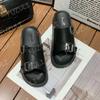 Summer One-word Slippers Women's Wear New Belt Buckle Fashionable Casual Sandals Thick-bottomed Comfortable Flat-bottomed Slippers