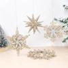 Glitter Christmas Hanging Ornament Acrylic Wreath Decoration Xmas Tree Snowflake Pendant Navidad