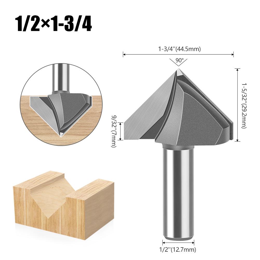 90° V-Shaped Router Bit: Woodworking Edge Trimmer for Aluminum-Plastic Panels