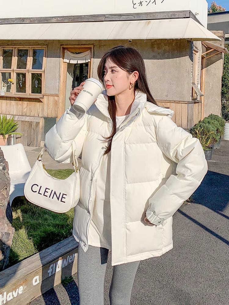 Women's High-End Korean Fashion Down Jacket, Short Style 2025 - Thickened Student Coat for Couples.