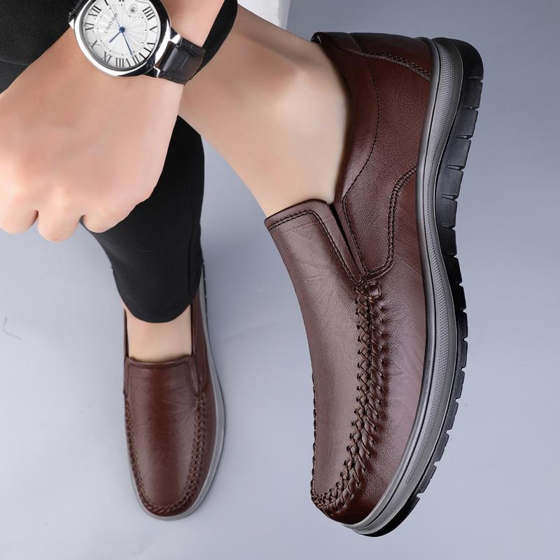 

Модные слипоны в деловом повседневном стиле из натуральной кожи, классические мягкие мокасины hombre, дышащие туфли-лоферы для мужчин, весенние лоферы для мужчин 45 коричневый