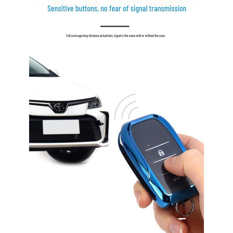 Compatible Folding Key Case for Toyota Vios, Yaris, Camry, and Corolla with Aftermarket Key Bag Buckle.