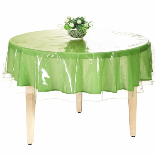 BNYD Clear Plastic Tablecloth Protector Tablecloth Vinyl (60" Round)