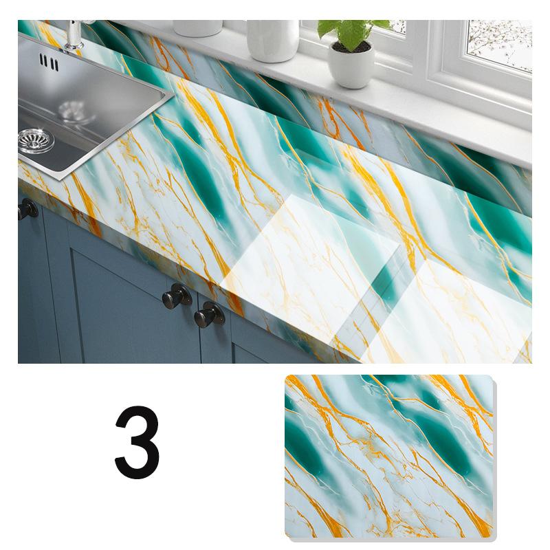 Wohnzimmer, Esstisch, Küche, Marmor-Aufkleber, Wasserdicht und Ölabweisend, Hitzebeständige Tapete, Wandfeuchtigkeitsschutz