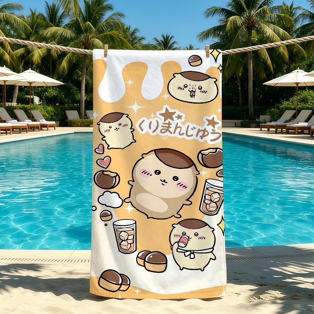 Cartoon Towel For Outdoor Camping Beach Towel Cute Super K-Kurimanju-Es Absorbent Quick-Drying Summer Towel