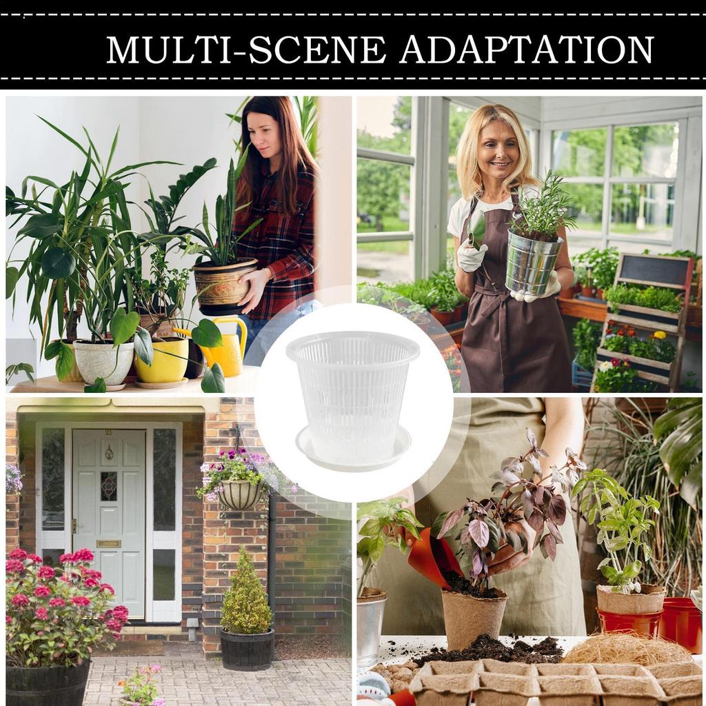 Clear Orchid Pot Root Control Rose Pansies Flower Pots ABS Planter With Holes Breathable Plant Growth Container Rose Pansies