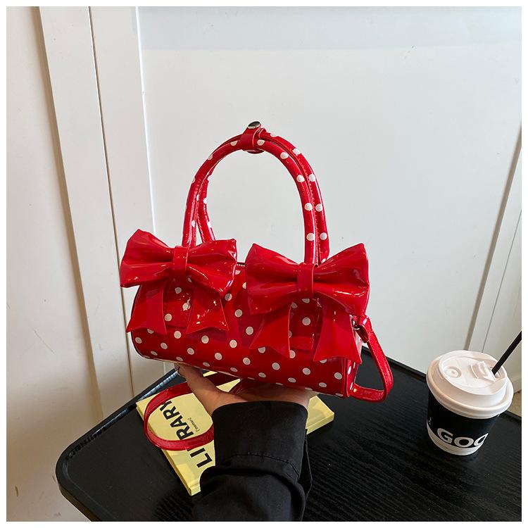 

Niche Polka Dot Women s Handbag 2025 New Textured Shoulder Bag Fashion Versatile Messenger Bag чёрный