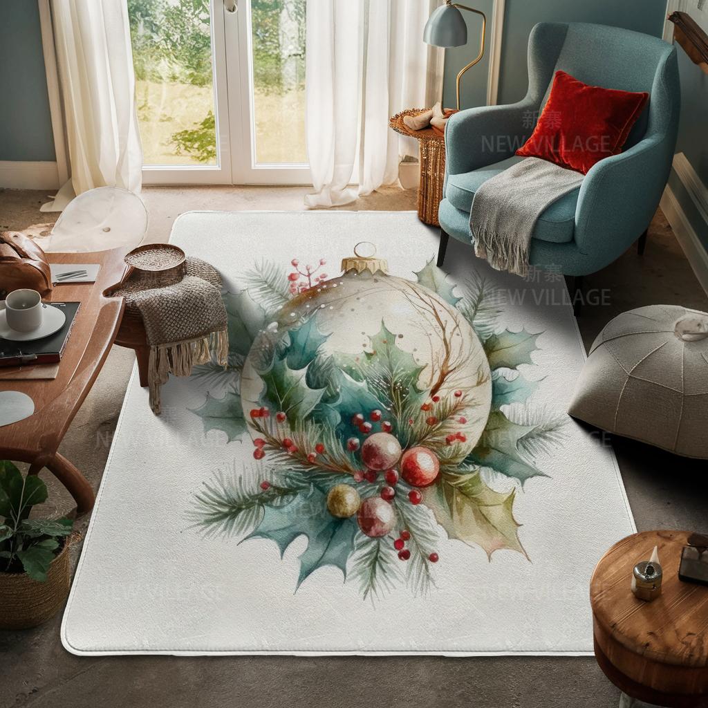 House Entrance Carpet Home Door Mat Living Room Bath Foot Bathroom Non-slip Water Absorption Rugs Bath Merry Christmas Winter