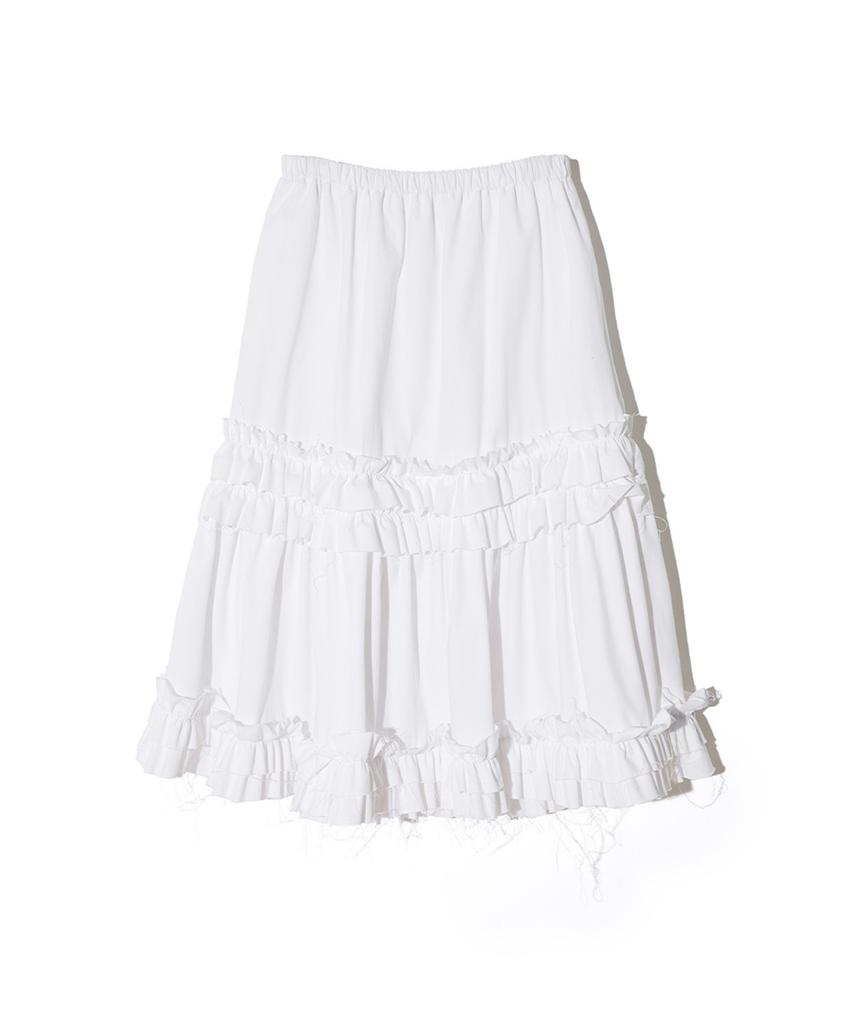 Isjabaibeu Ruffle Point Skirt - White