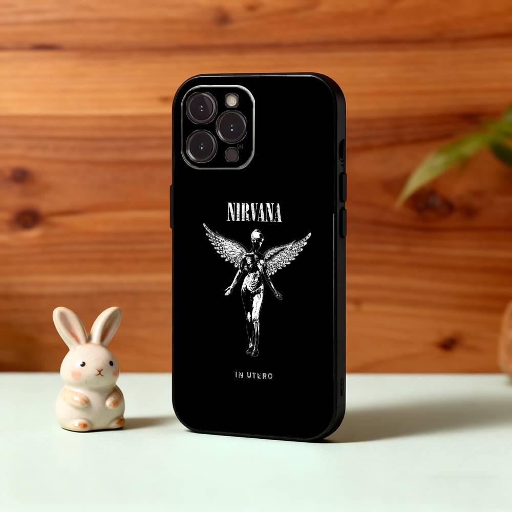 N-Nirvana Rock Band L-Lamentably Phone Case For iPhone17 16 15 14 13 12 11 Pro Max Plus,5G Soft Black Case