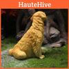 Resin Sitting Golden Retriever Animal Figurine Garden Decor Gift For Housewarming And Parties