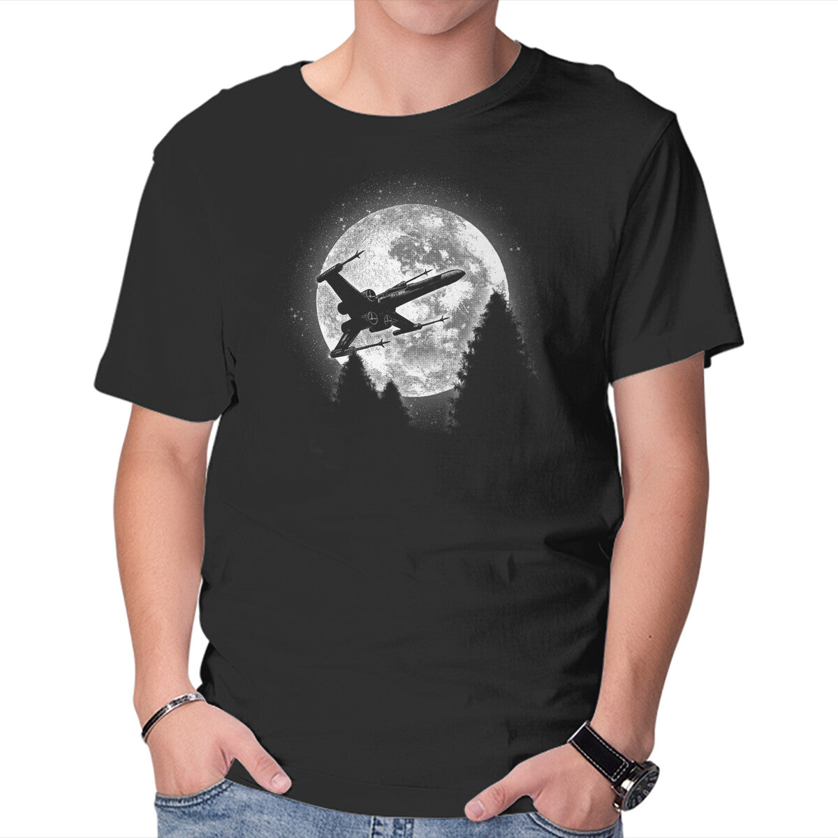 Unisex Crew Neck T-Shirt Moonlight Fighter Graphic Short Sleeve Casual Tee XXXXL