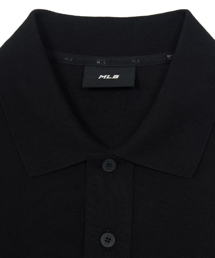Emelbi Varsity Small Curly Oversized Collared T-Shirt Ny (Black)