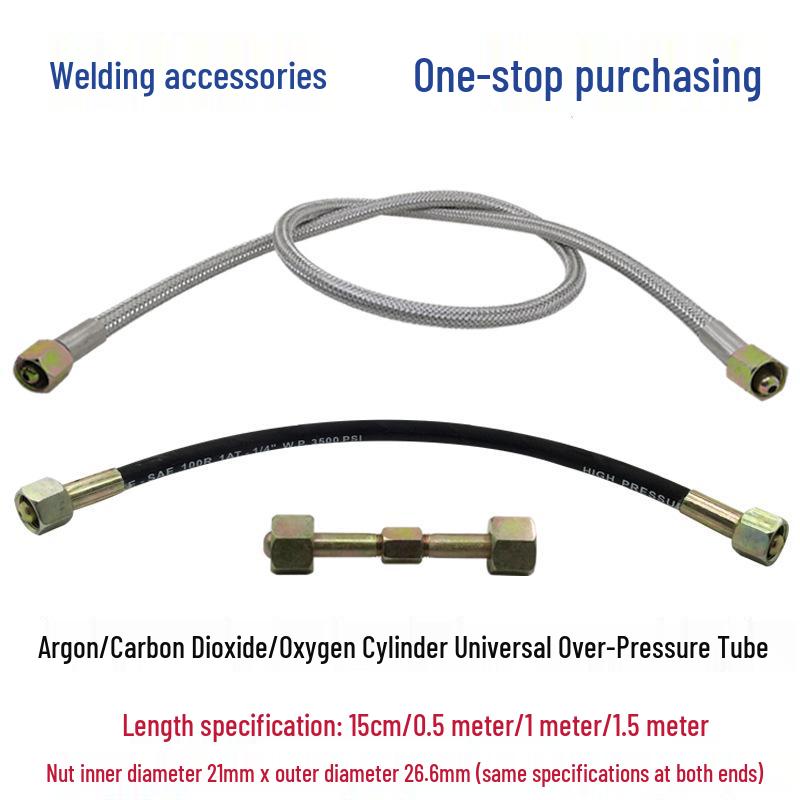 High-Pressure Stainless Steel Mesh Hose Bridge for Gas Cylinders (Large To Small)