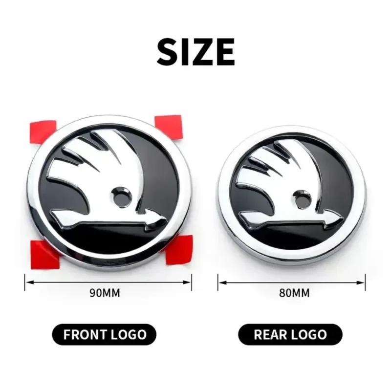 AAABO1 For Skoda Car Sticker New ABS Car Front Rear Emblem For SKODA Rapid Fabia 1 2 Karoq Yeti Superb Vision Octavia A7 RS Decals Trun