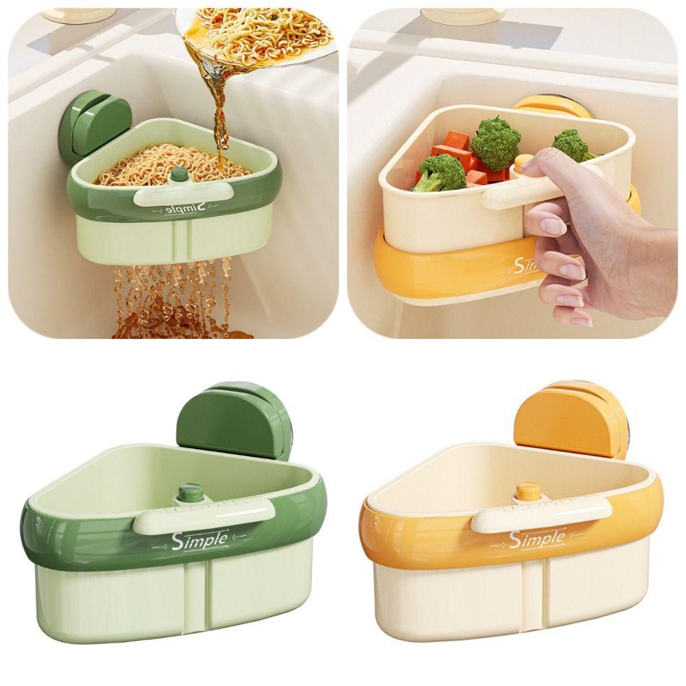 Suction Cup Kitchen Garbage Filter 2 in 1 Automatic Dumping Filter Basket  Household