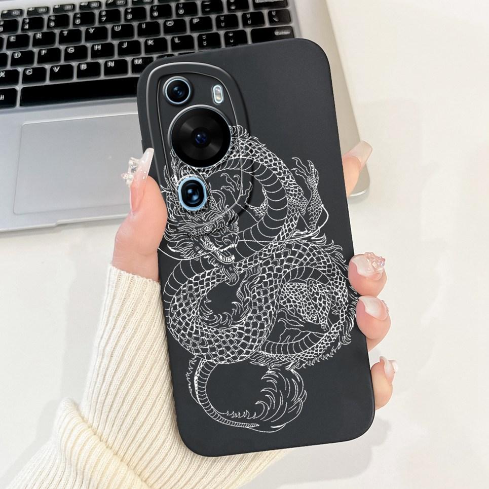 Cartoon Fashion Back Shell For Huawei P60 / P60Pro / P60Art Phone Bumper Case Soft Silicone Dragon Astronaut Funda HuaweiP60 Bag
