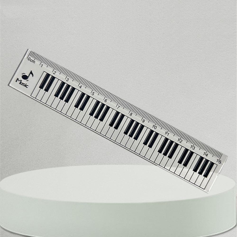 2pcs Creative Piano Keyboard Rulers Centimeter Scale 15cm Transparent Ruler Student Back To School Stationery