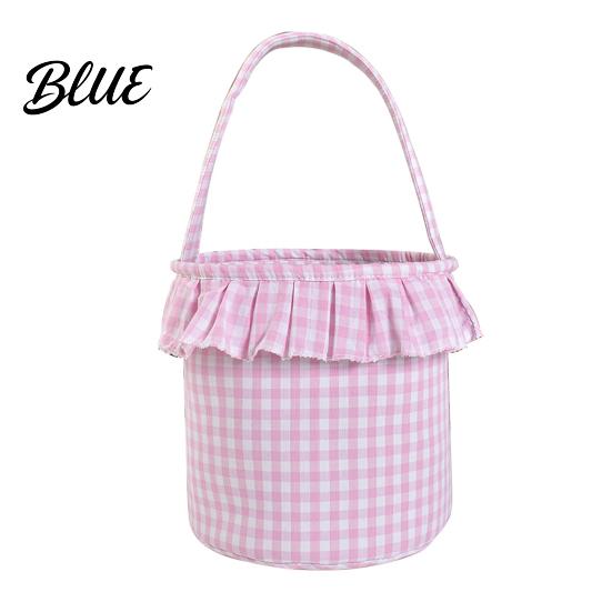 Versatile Household Storage Candy Bucket Plaid Trick Ruffle Halloween Basket or Treat with Handle Pumpkin Ghost Pattern Totes for