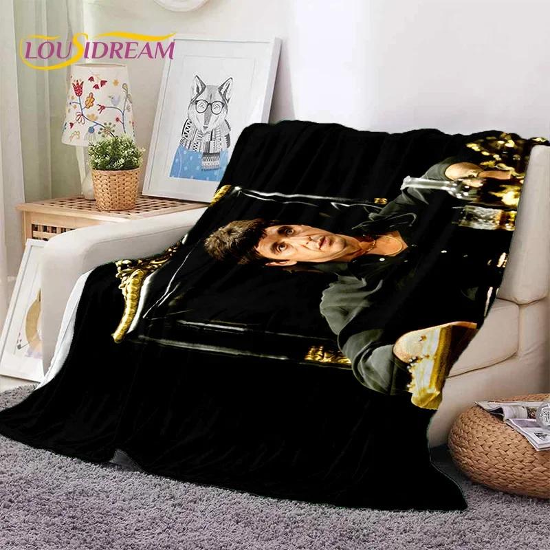 Scarface Tony 3D Printing Movie Soft Flannel Blanket for Beds Bedroom Sofa Picnic,Throw Blanket for Cover Outdoors Leisure Gift