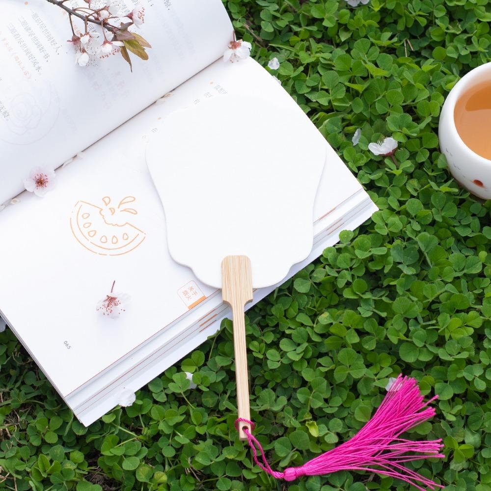Xuan Paper Blank Painting Fans Round Summer Fan Photography Props Paper Hand Fan  Photo Props