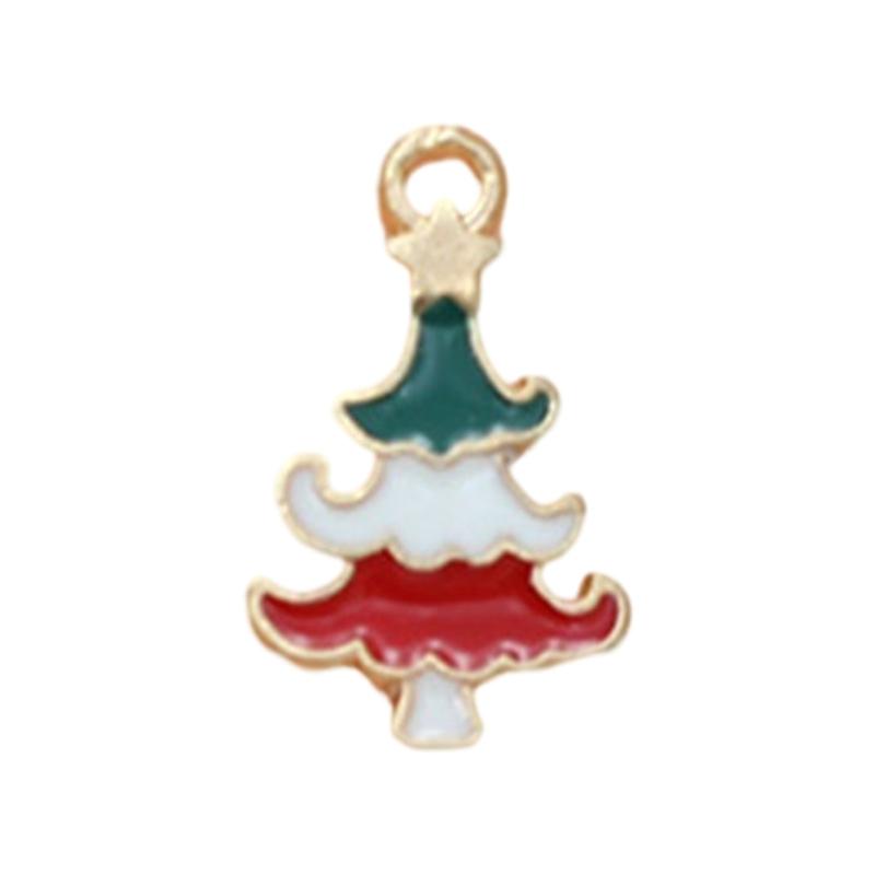 Christmas Enamel Charms for Jewelry Making, Mini Christmas Tree Pendants Charm for DIY Necklace Bracelet Earrings Making