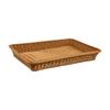 Faux-Rattan Woven Basket Versatile Low-Sided with Reinforced Rims