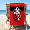 Soccer Team Crest Design Printed Beach Towel, Super Soft Microfiber, Perfect Gift Birthday, for Pool, Beach, Travel, for family and friends