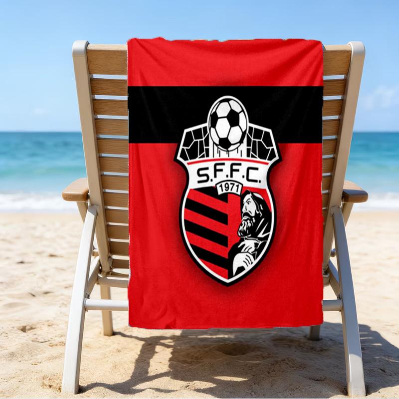 Soccer Team Crest Design Printed Beach Towel, Super Soft Microfiber, Perfect Gift Birthday, for Pool, Beach, Travel, for family and friends
