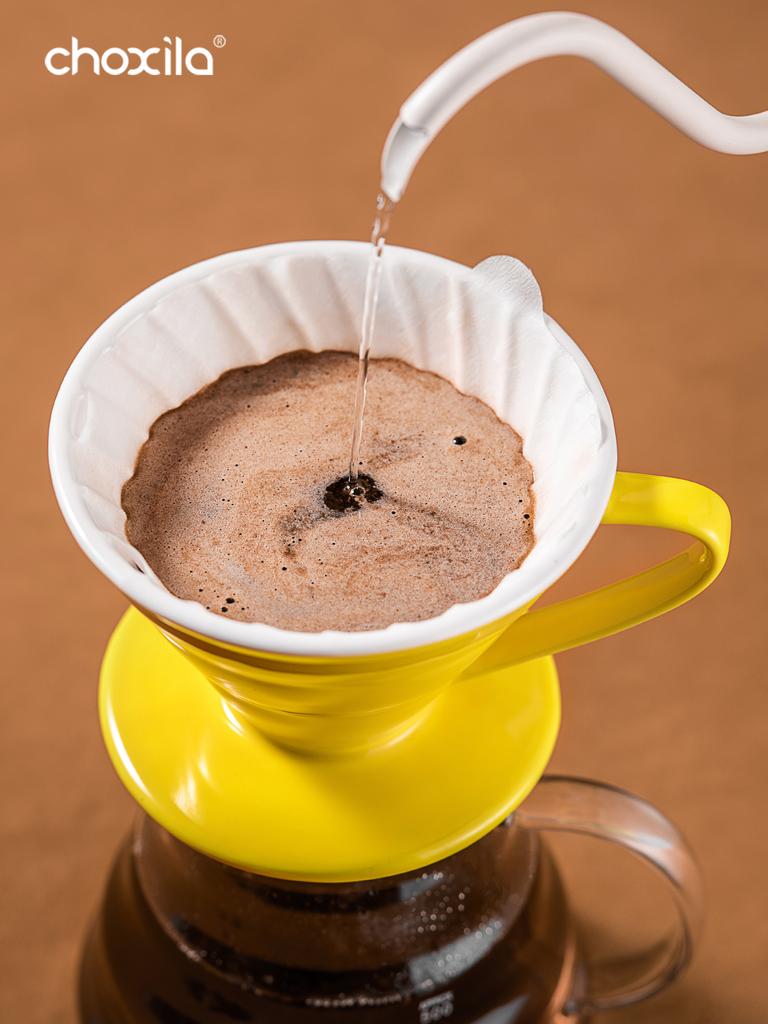 1 ks Keramický kávový dripper, Přelévací kávový filtr, Sdílecí hrnec Drip filtrační kalíšek, Opakovaně použitelný kuželovitý příslušenství k přelévacímu kávovaru