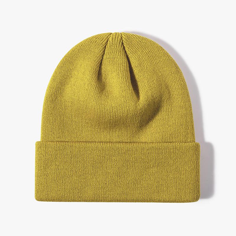 Hat Women's Wool Versatile Hexagonal Light Board No Edge Curling Cold Hat Autumn and Winter Outdoor Warm Thickened Men's Knitted Hat