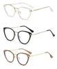Ins Cat Eye Presbyopia Glasses Cold Tea Color HD Anti Blue Light Glasses Frame Advanced Plain Whitening Glasses
