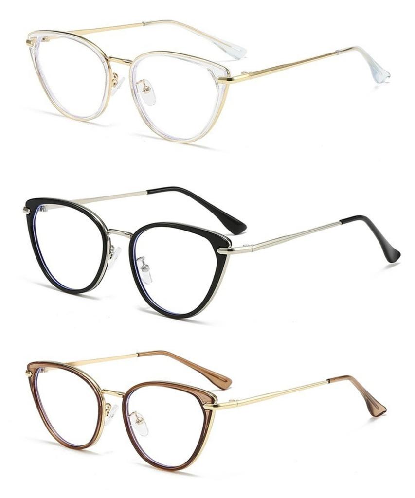 Ins Cat Eye Presbyopia Glasses Cold Tea Color HD Anti Blue Light Glasses Frame Advanced Plain Whitening Glasses