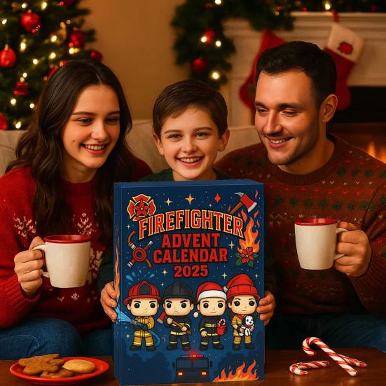 Christmas Advent Calendar 2025 24 Days Firefighter Countdown Calendar with Collectible Figures Holiday Gifts for Kids Adults